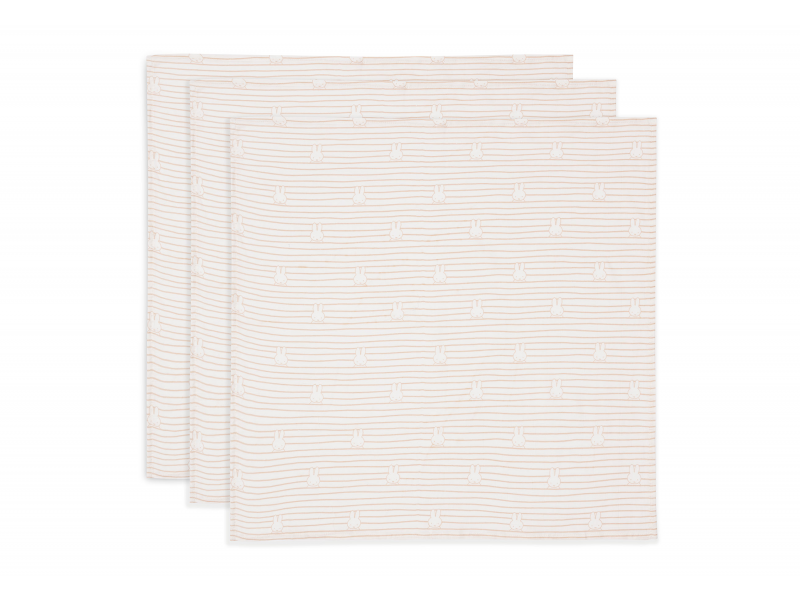 E-shop JOLLEIN Plienky 3 ks 70x70 cm Miffy Stripe Biscuit