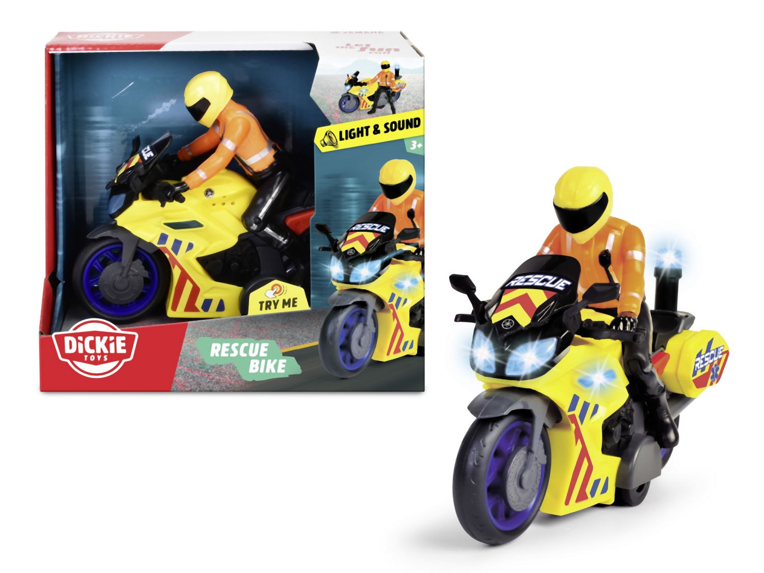 E-shop Dickie Záchranársky motocykel 17 cm s jazdcom