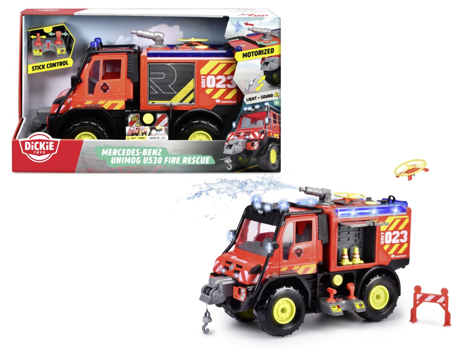 E-shop Dickie Hasičské auto Unimog U530 50 cm, svetlo, zvuk