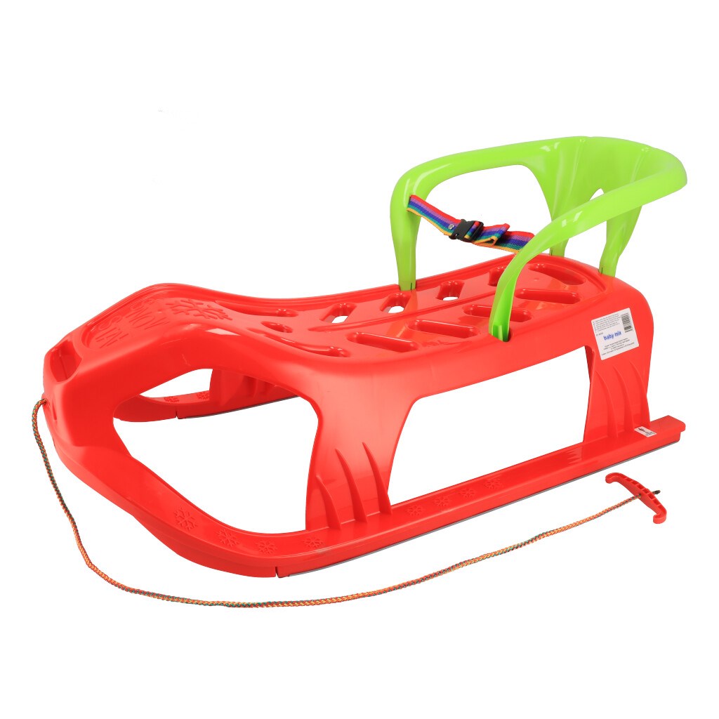 E-shop Plastové sánky s operadlom Baby Mix SNOW STAR červené - 49311