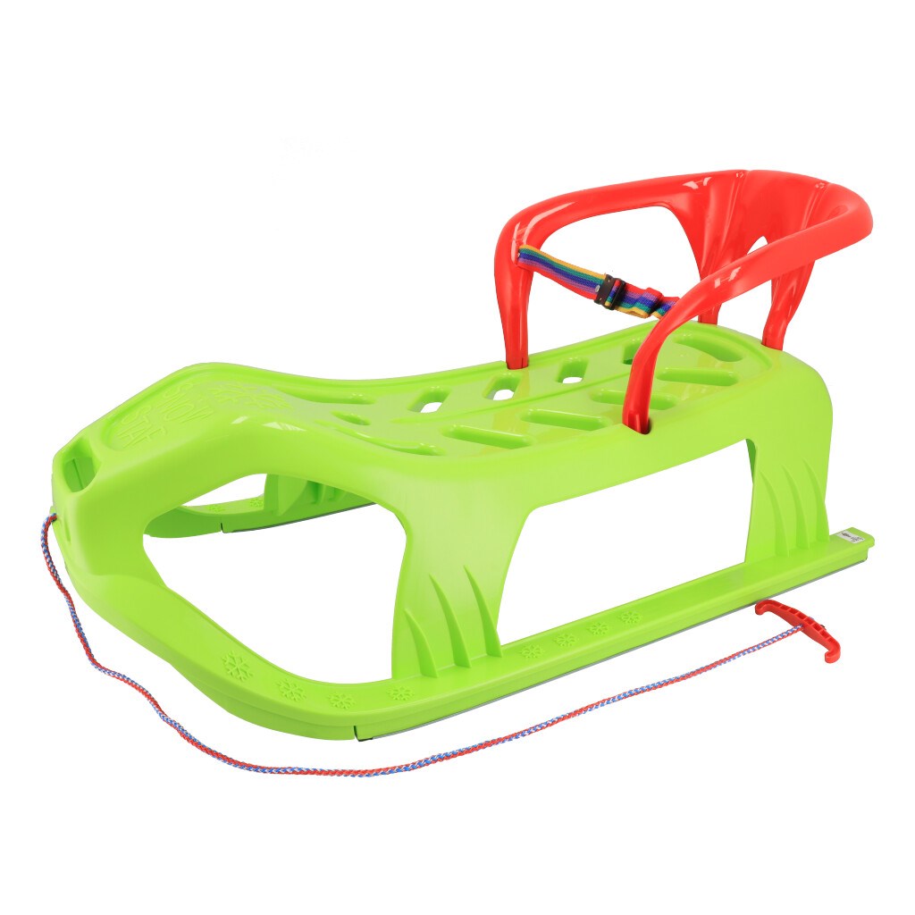 E-shop Plastové sánky s operadlom Baby Mix SNOW STAR zelené - 49312