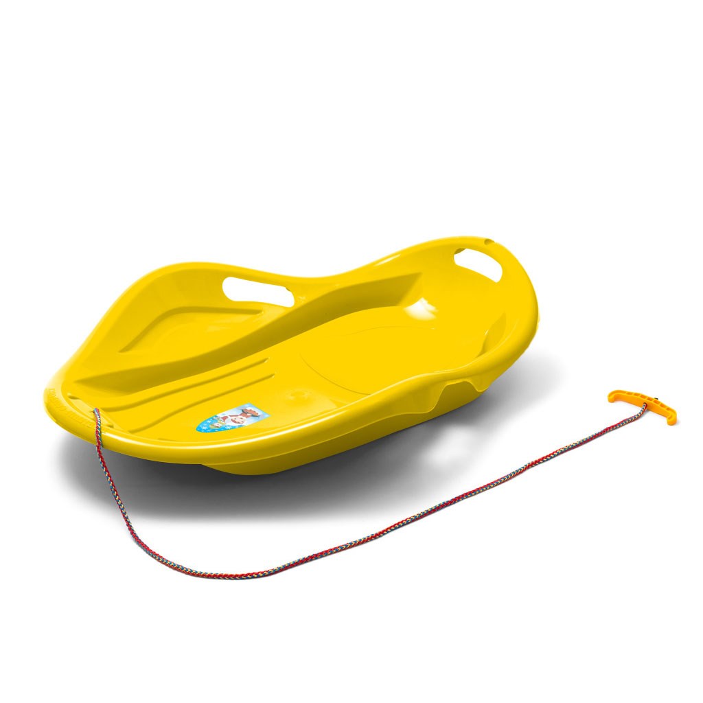 E-shop Detský sánkovací klzák Mušľa Baby Mix PREMIUM KOMFORT 80 cm žltý - 49341