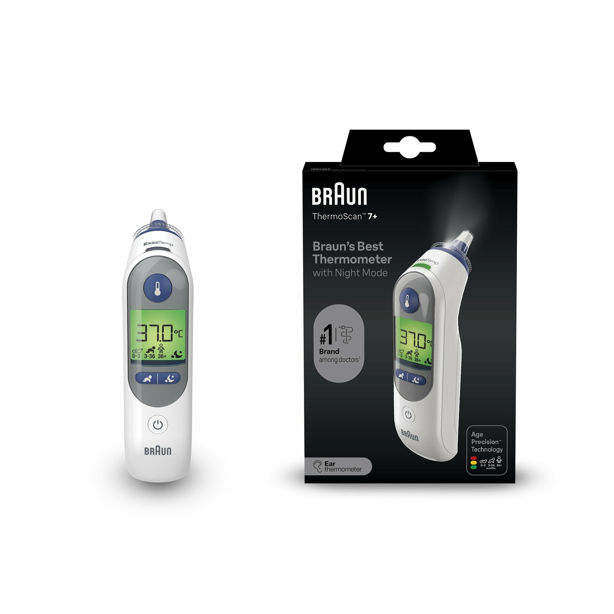 E-shop Braun ThermoScan 7+ IRT6525 Ušný teplomer s Age Precision a nočným režimom