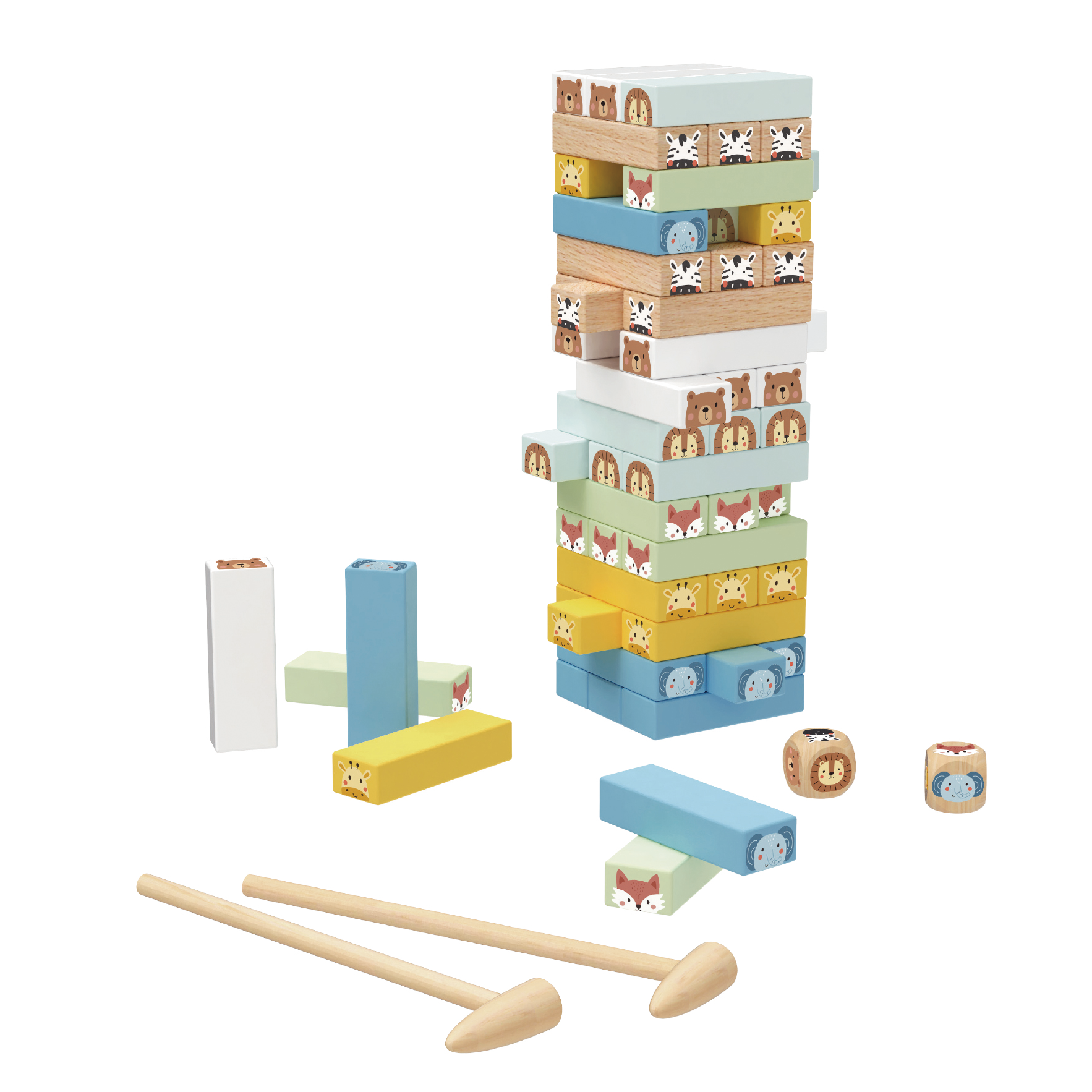 E-shop Tooky Toy Jenga Zvieratká Pastel
