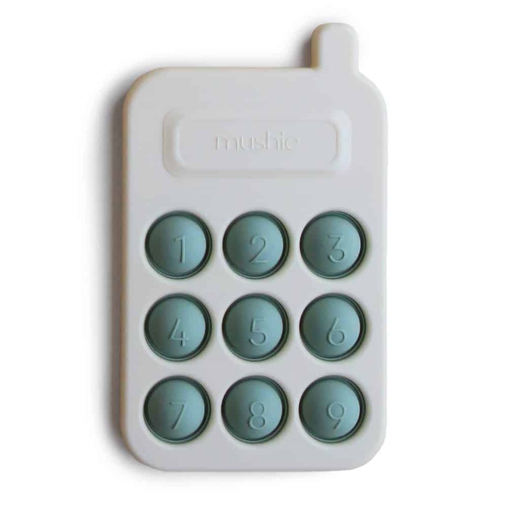 E-shop SILIKÓNOVÝ TELEFÓN S TLAČIDLAMI POP-IT MUSHIE - CAMBRIDGE BLUE