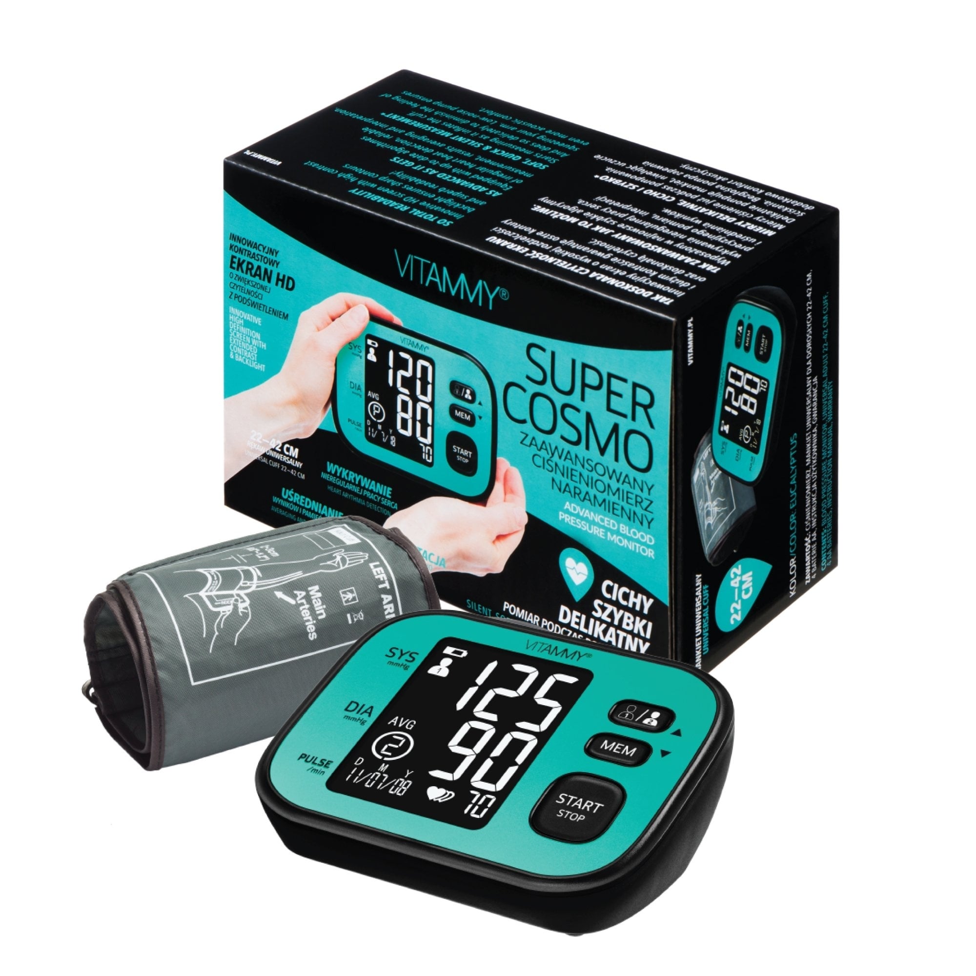 E-shop VITAMMY SUPER COSMO ramenný tlakomer, farba eucalyptus