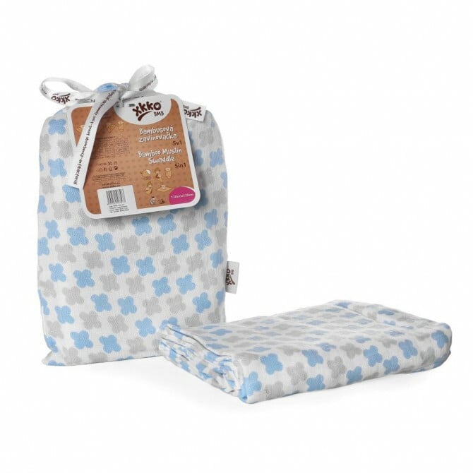E-shop XKKO BMB zavinovačka - osuška, 120x120 - Scandinavian Baby Blue Cross