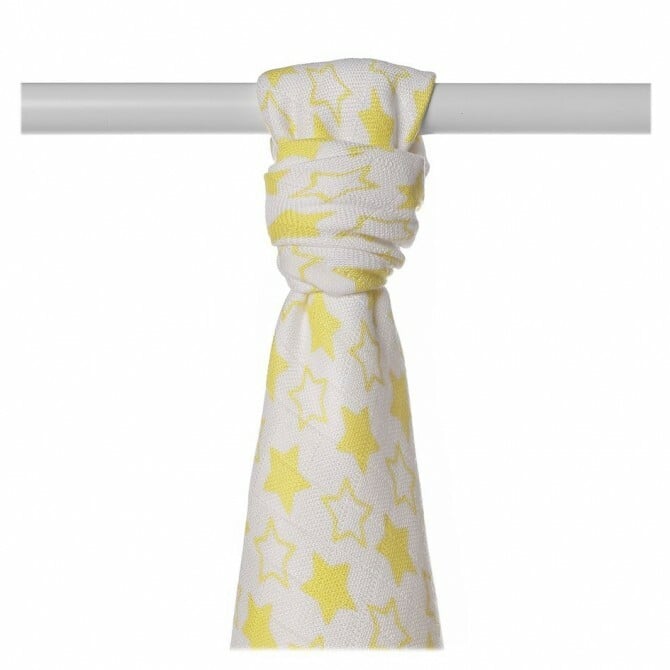 E-shop XKKO BMB Bambusová osuška Little Stars Lemon, 90x100, 1ks