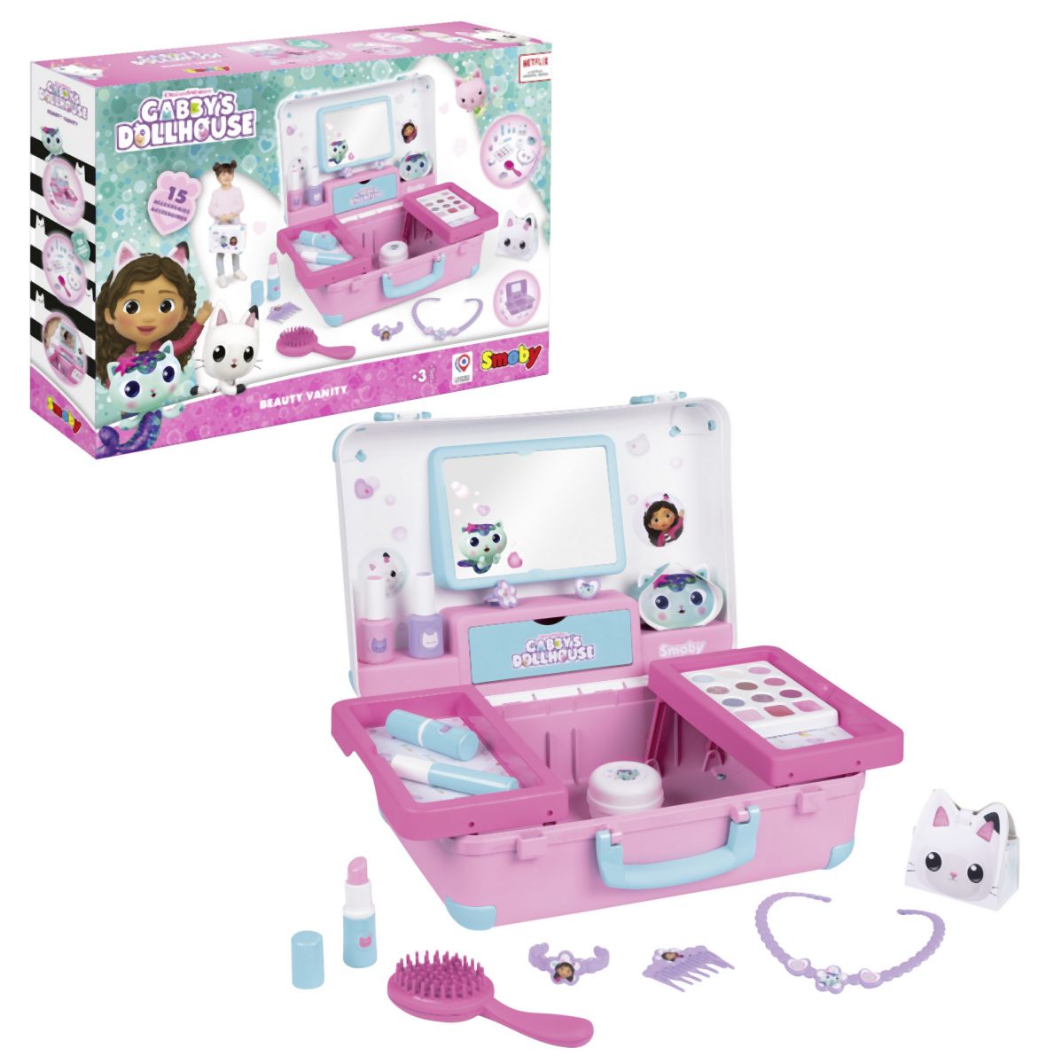 E-shop Smoby Gabby´s Dollhouse Kozmetický kufrík s príslušenstvom