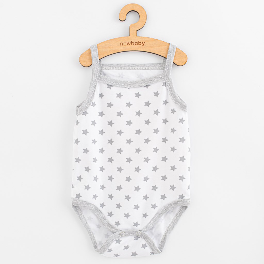 E-shop Dojčenské body bez rukávov New Baby Classic II hviezdičky šedé dievča, 62 (3-6m) - 56201