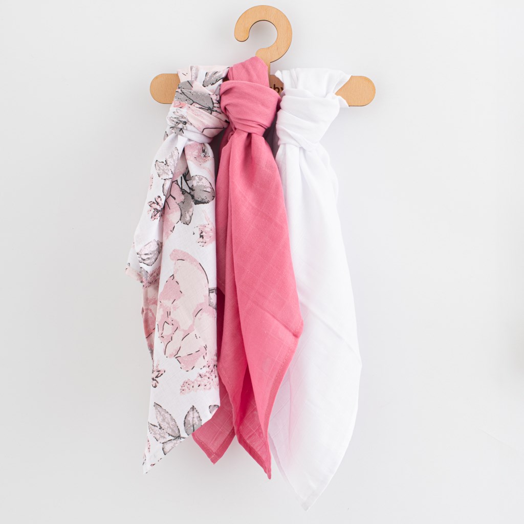 E-shop Mušelínová plienka New Baby 60x80 cm 3 ks DIEVČA - 56179