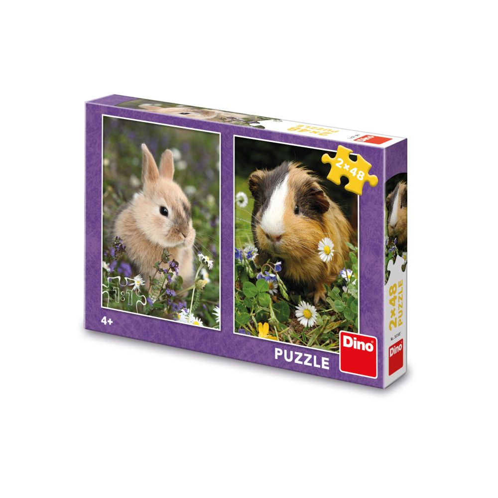 E-shop Dino ZAJAČIK A MORČE 2x48 Puzzle FSC MIX