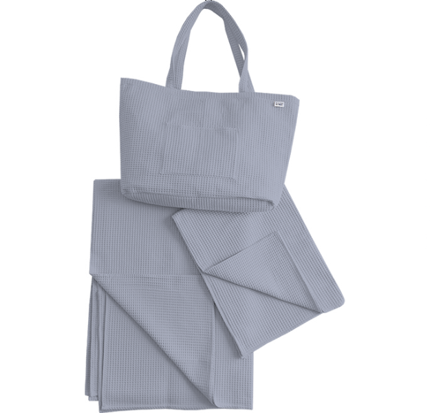 E-shop Levinfelin Plážový set 1, lavenduľová, (plážová taška, rodinná deka a osuška)