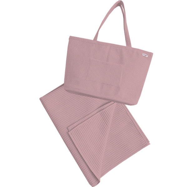 E-shop Levinfelin Plážový set 3, mauve, (plážová taška a rodinná deka)