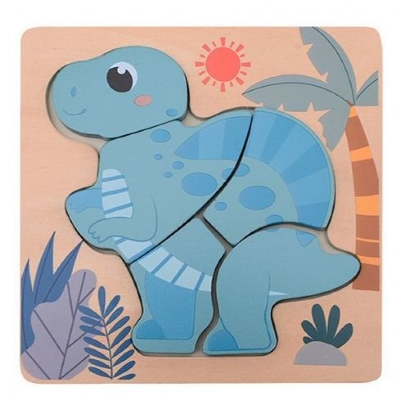E-shop Jouéco Drevené mini puzzle Dino III 12m+