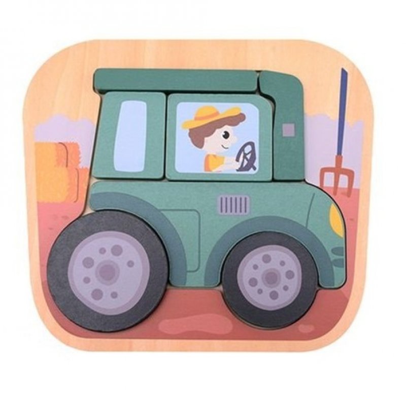 E-shop Jouéco Drevené puzzle Farma traktor 12m+