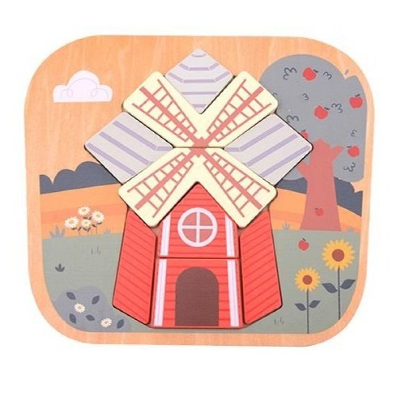 E-shop Jouéco Drevené puzzle Farma mlyn 12m+