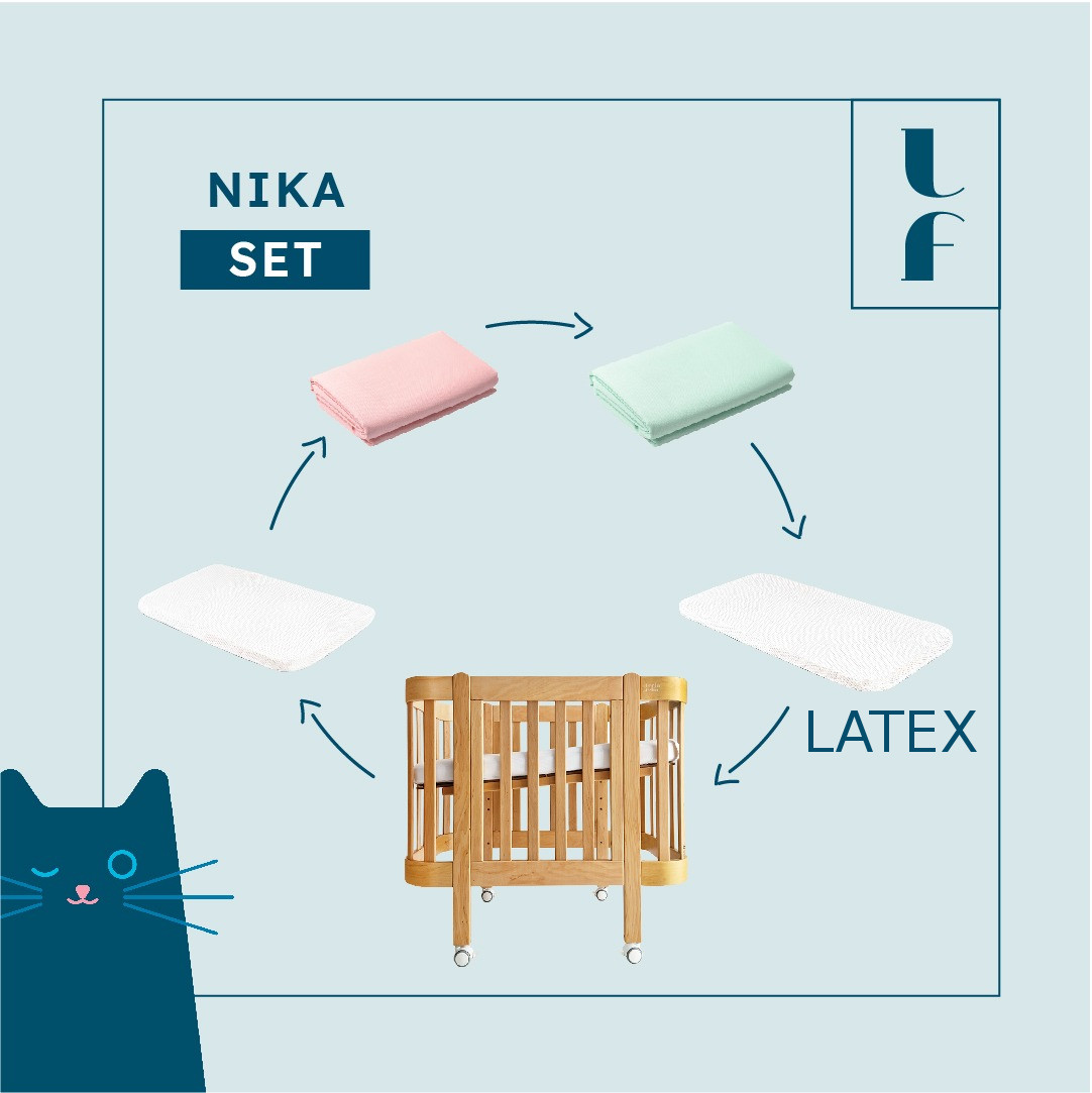 levin felin Zvýhodnený set postieľka Nika DUO (latex) farba:biela so sivými nožičkami