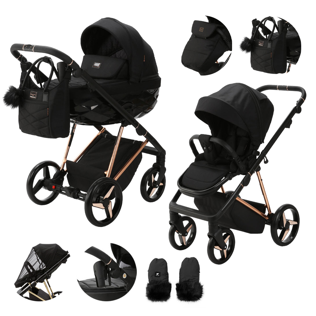 E-shop ADAMEX Kočík kombinovaný Quantum Special Edition Black/Rosegold