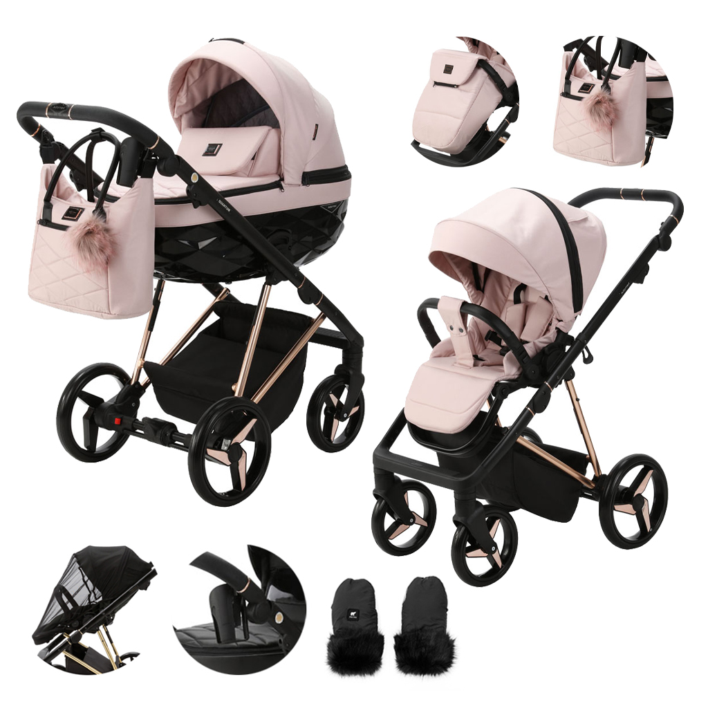 E-shop ADAMEX Kočík kombinovaný Quantum Special Edition Pink/Rosegold