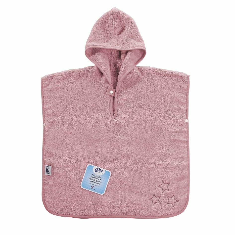 E-shop XKKO Organic BIO Bavlnené pončo - Baby Pink Stars