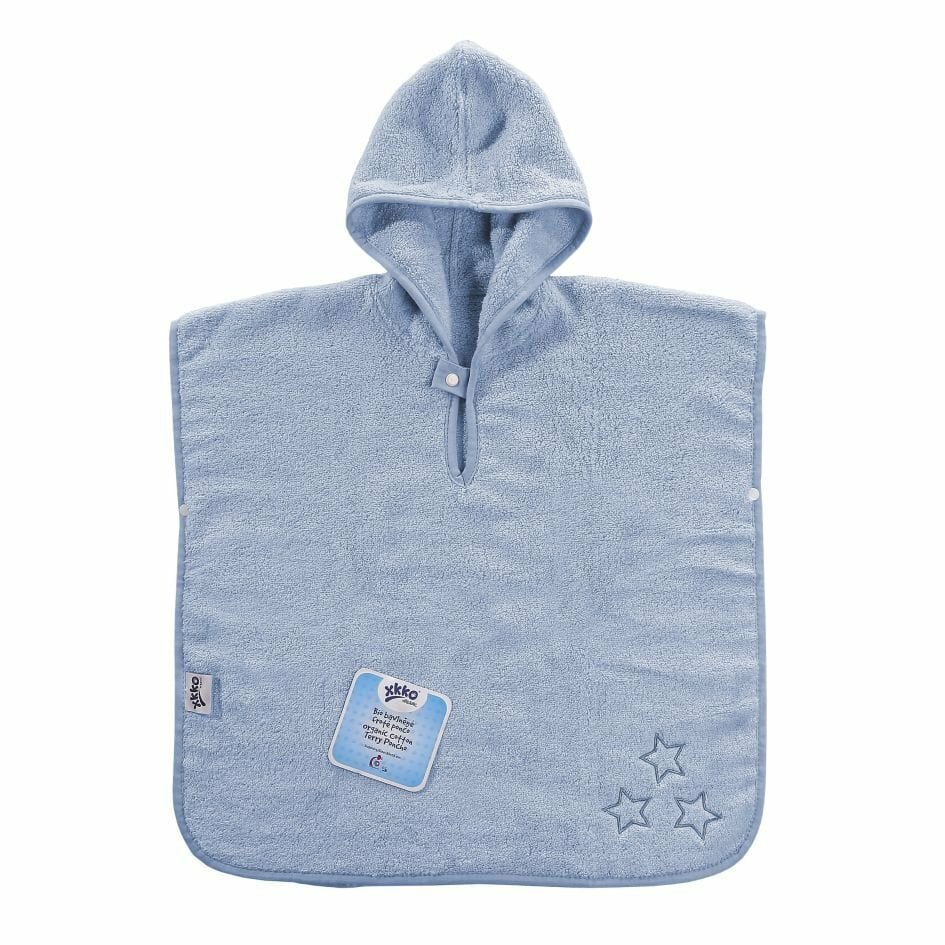 E-shop XKKO Organic BIO Bavlnené pončo - Baby Blue Stars