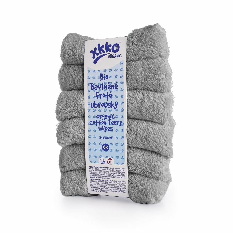 E-shop XKKO BIO bavlnené obrúsky Organic, 21x21 - Silver