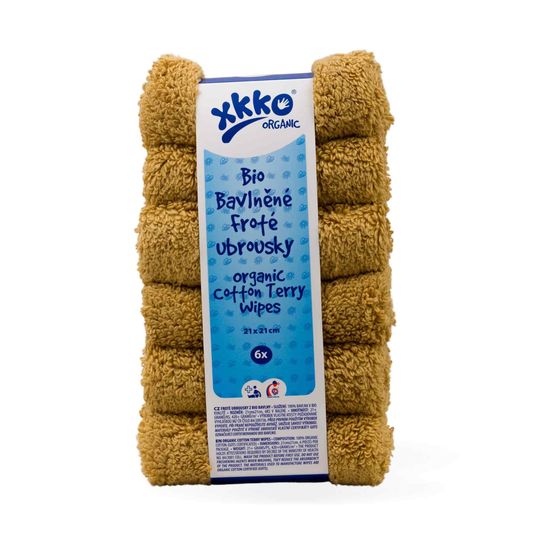 E-shop XKKO BIO bavlnené obrúsky Organic, 21x21 - Honey Mustard