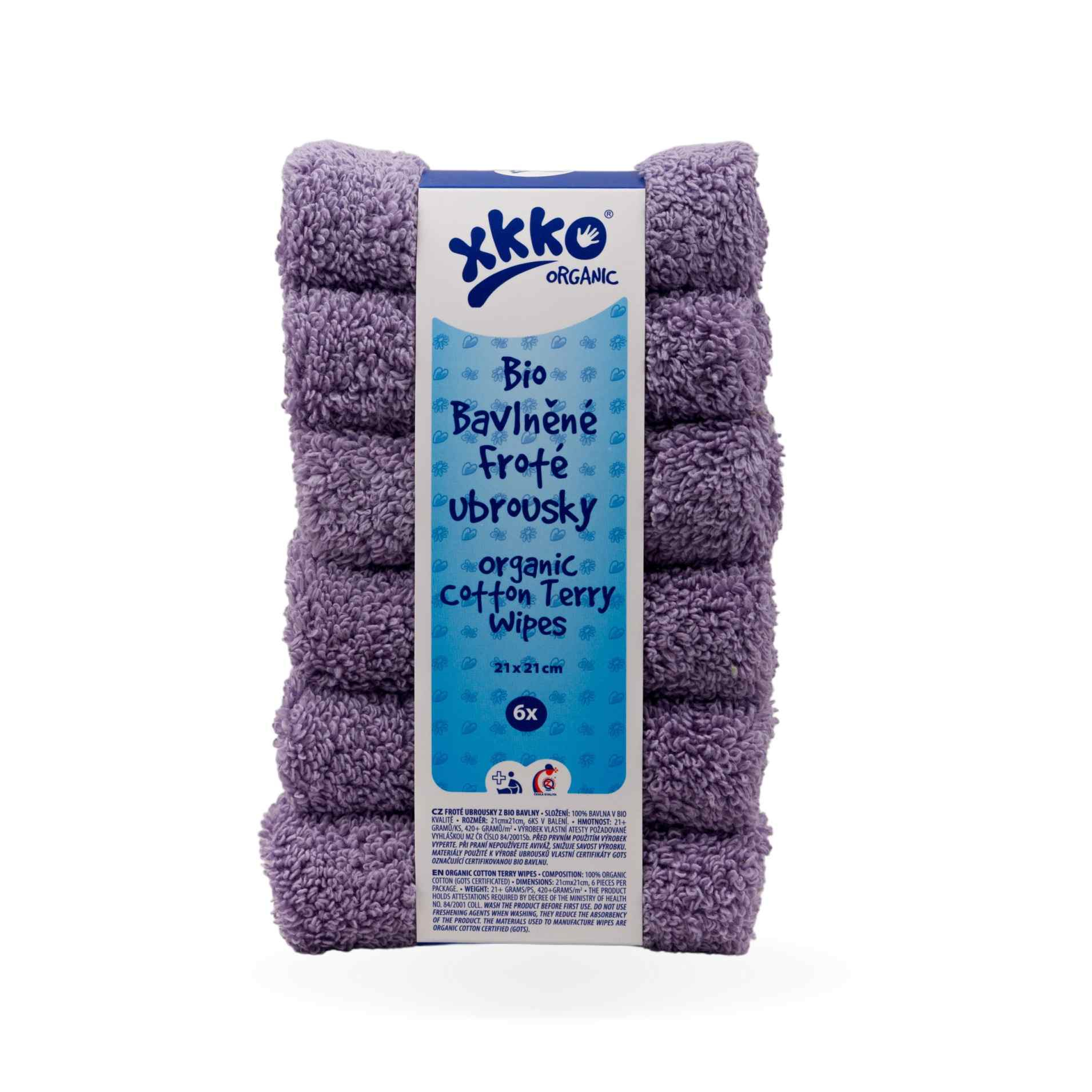 E-shop XKKO BIO bavlnené obrúsky Organic, 21x21 - Lavender Aura