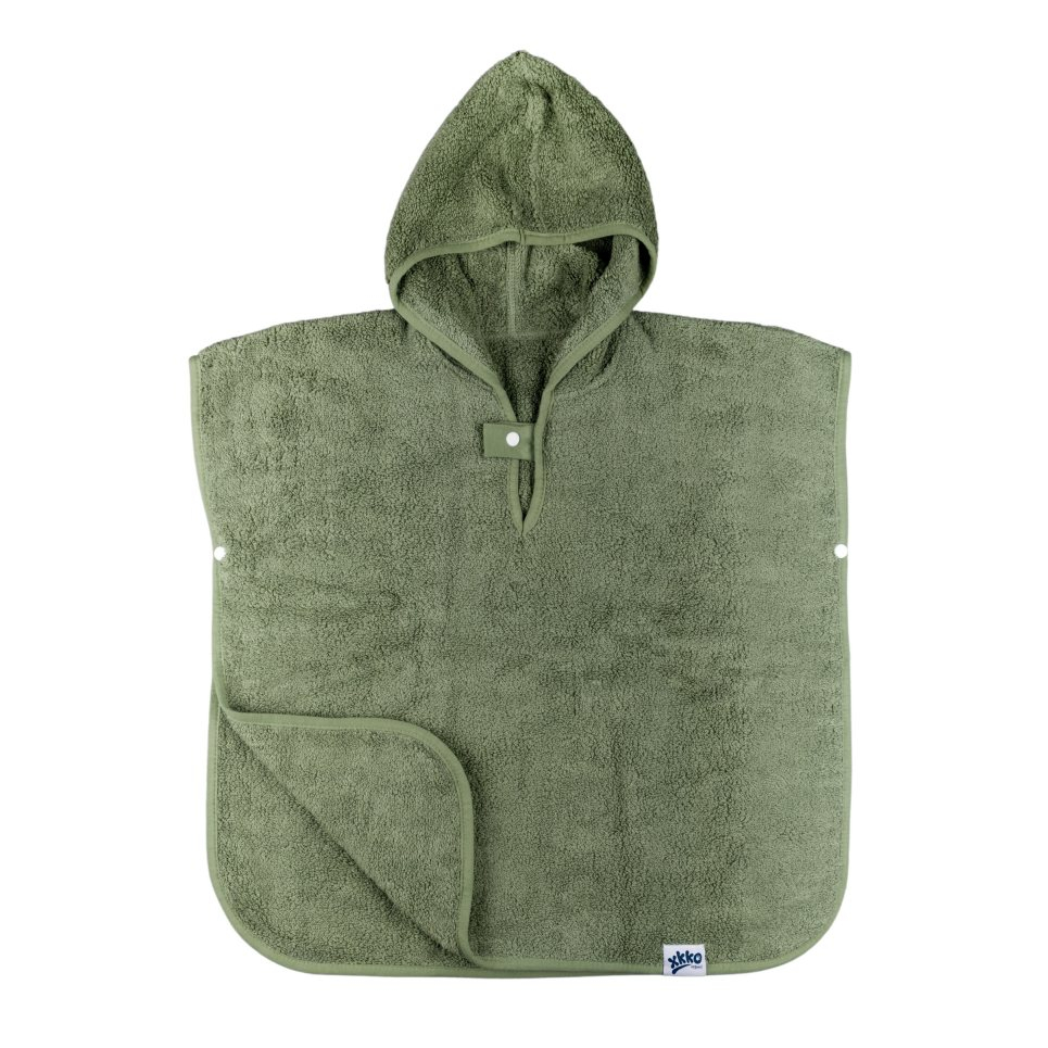 E-shop XKKO Organic BIO Bavlnené pončo - Granite Green