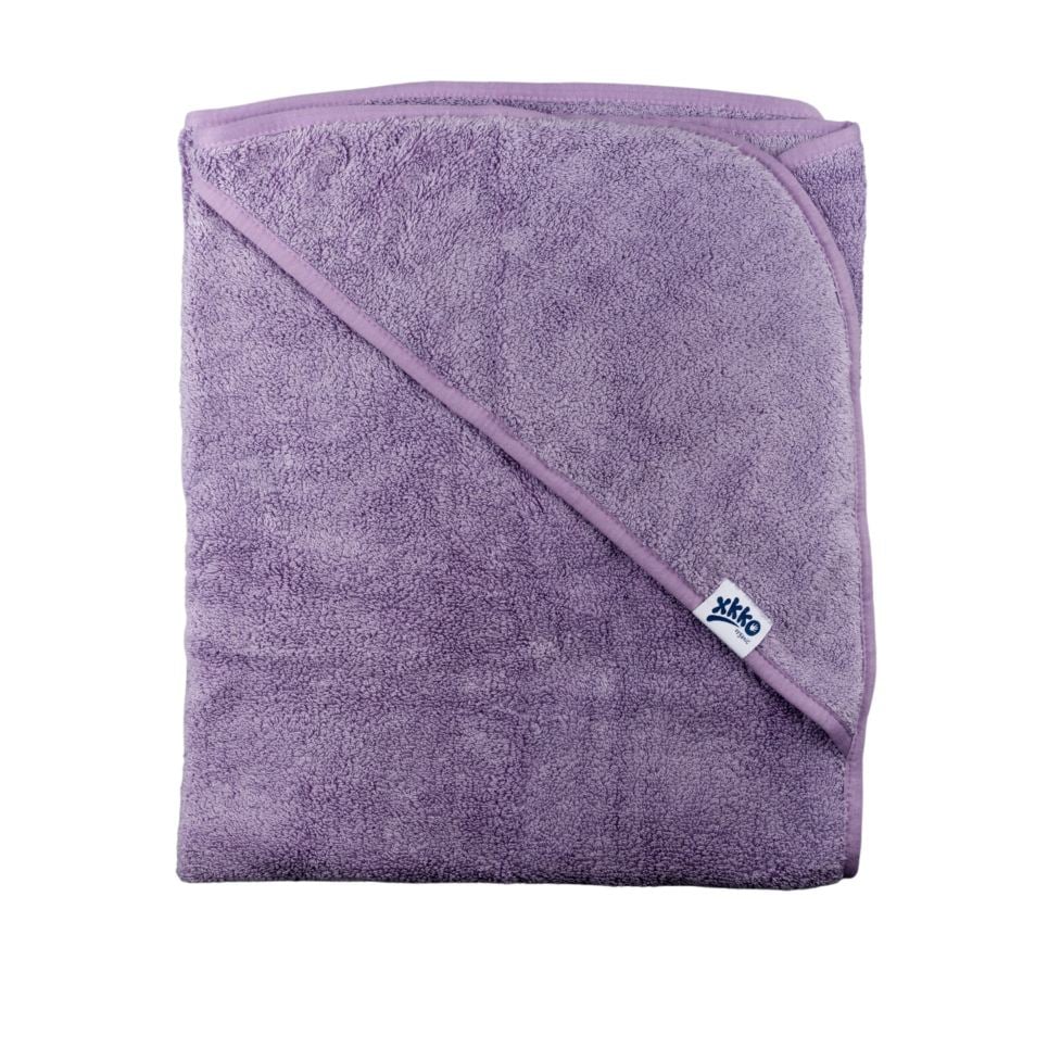 E-shop XKKO Organic BIO Bavlnená froté osuška s kapucňou, 90x90 - Lavender Aura