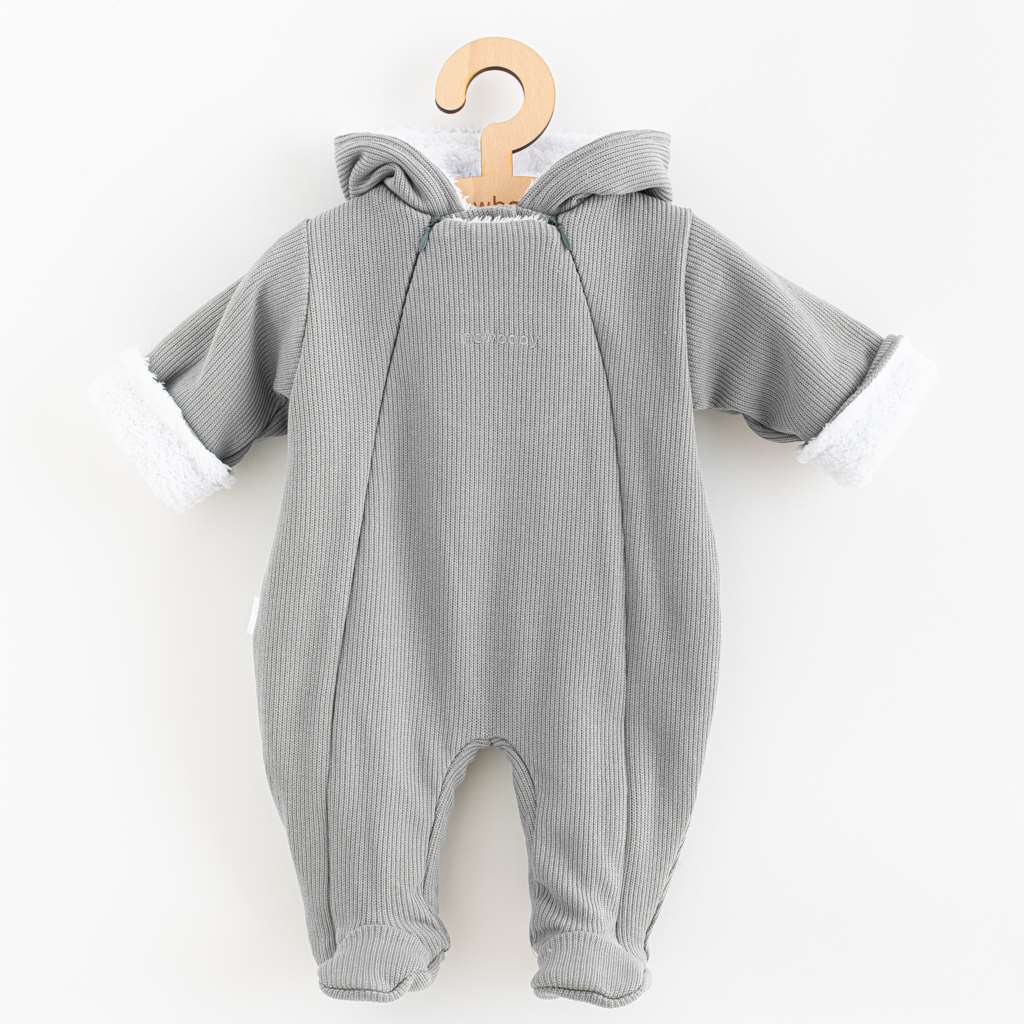 E-shop Dojčenská kombinéza s kapucňou New Baby Frosty grey, 62 (3-6m) - 53761