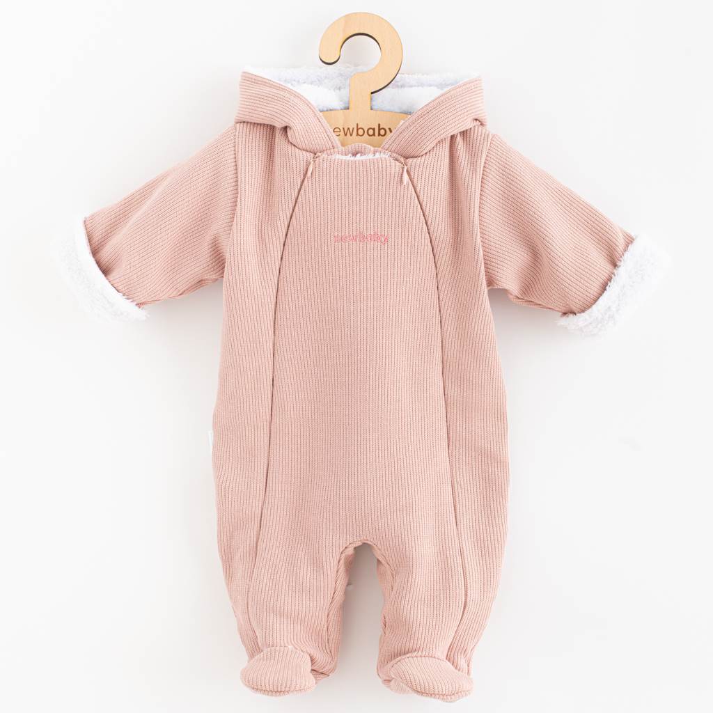 E-shop Dojčenská kombinéza s kapucňou New Baby Frosty pink, 62 (3-6m) - 53763