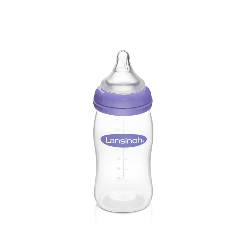 E-shop Lansinoh Sklenená dojčenská fľaša 240ml s NaturalWave TM cumlíkom (M)