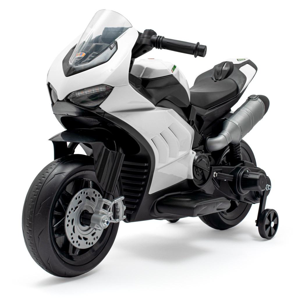 E-shop Detská elektrická motorka Baby Mix Supersport biela - 55774