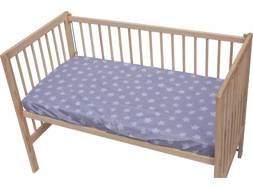 E-shop Scarlett Prestieradlo do postieľky - Hviezda - šedá 120 x 60 cm