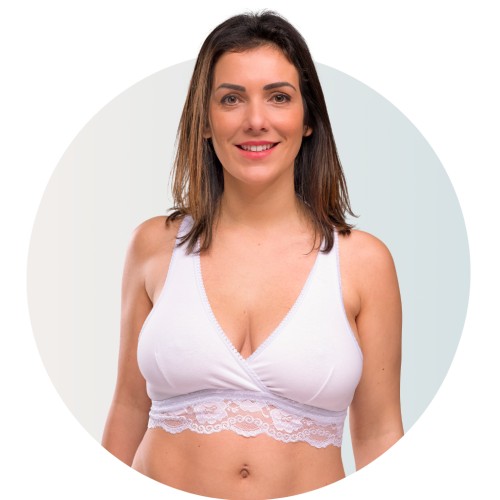 E-shop CARRIWELL Krížená dojčiace podprsenka vhodná aj na spanie - BIELA, veľ. L