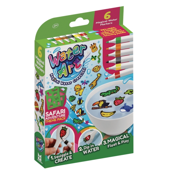 E-shop Water Art Magické vodové fixky - balenie 6 ks a Šablóny Safari Adventure