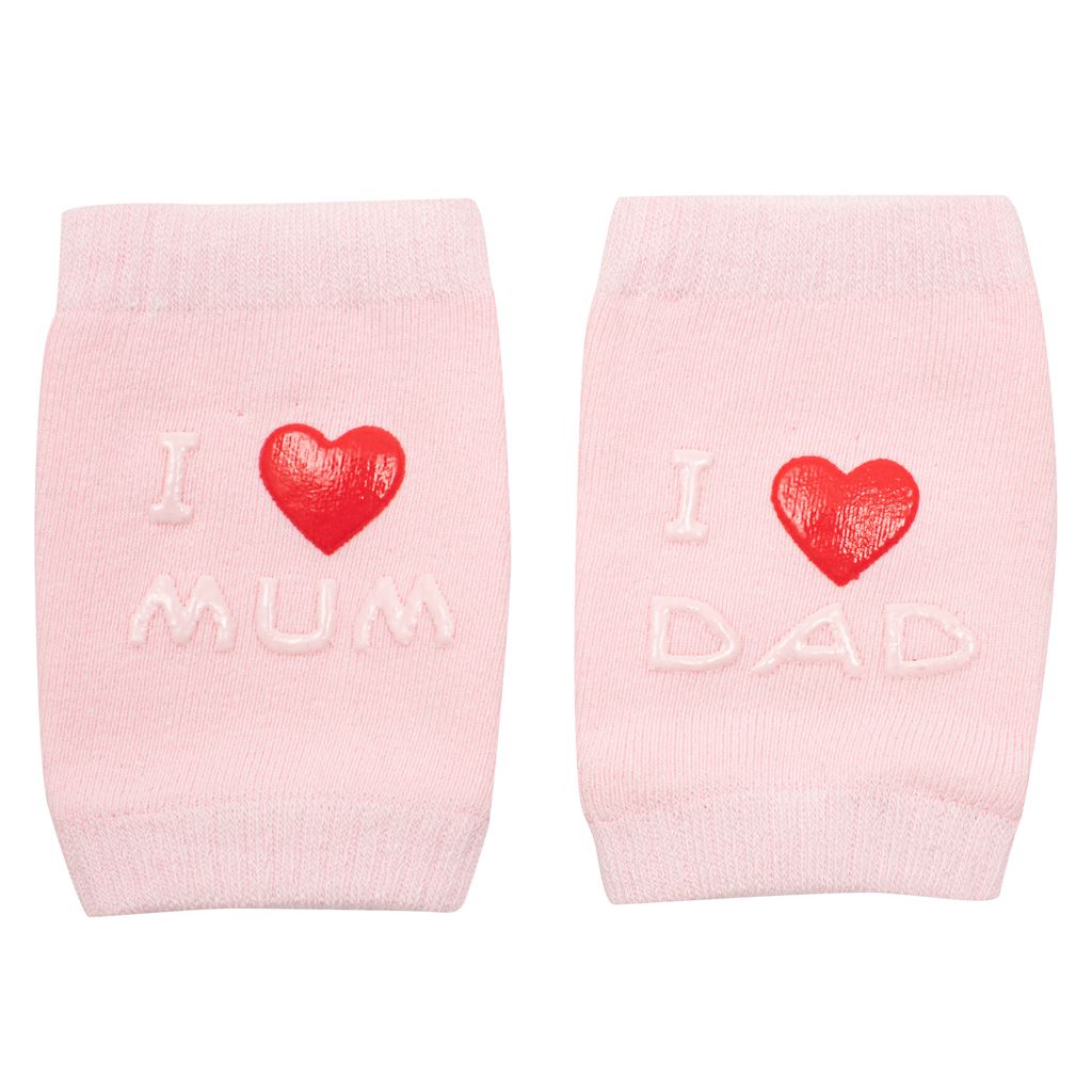 E-shop Detské nákolenníky New Baby s ABS I Love Mum and Dad ružové - 47595