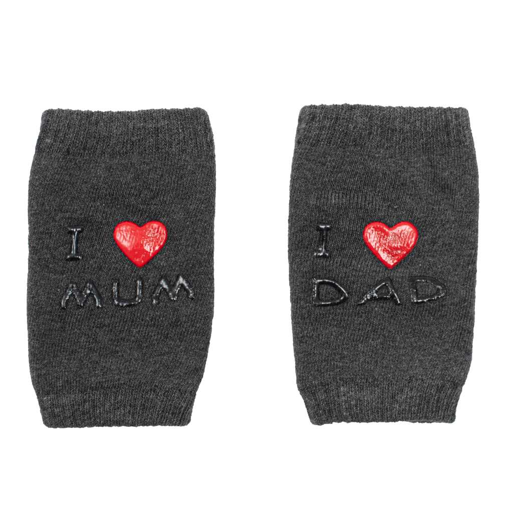 E-shop Detské nákolenníky New Baby s ABS I Love Mum and Dad grafit - 47606