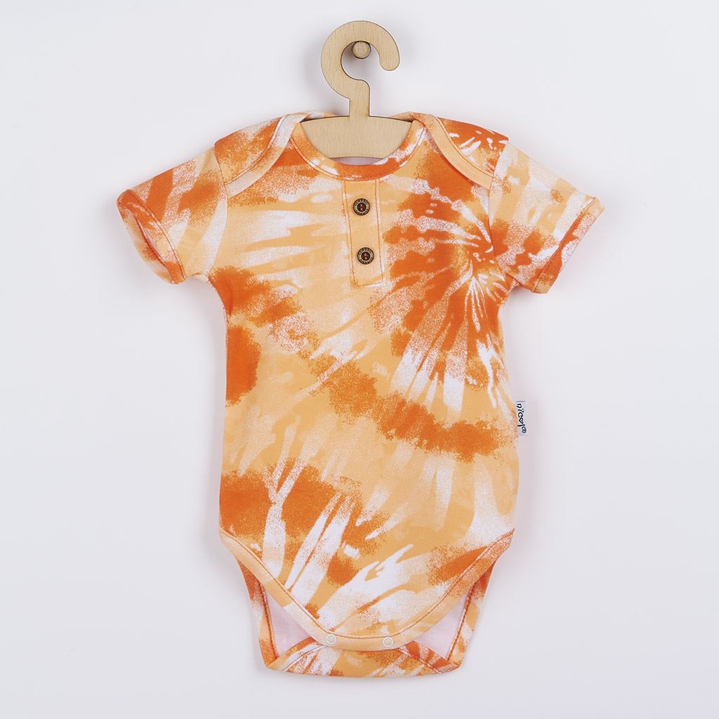 E-shop Dojčenské bavlnené body s krátkym rukávom Nicol Tomi oranžová, 80 (9-12m) - 49495