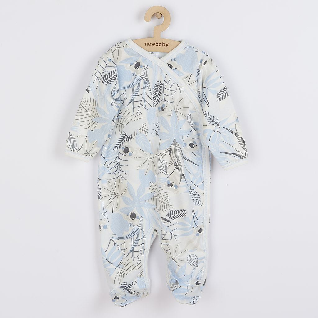 E-shop Dojčenský bavlnený overal s bočným zapínaním New Baby Lovely modrý, 74 (6-9m) - 49702