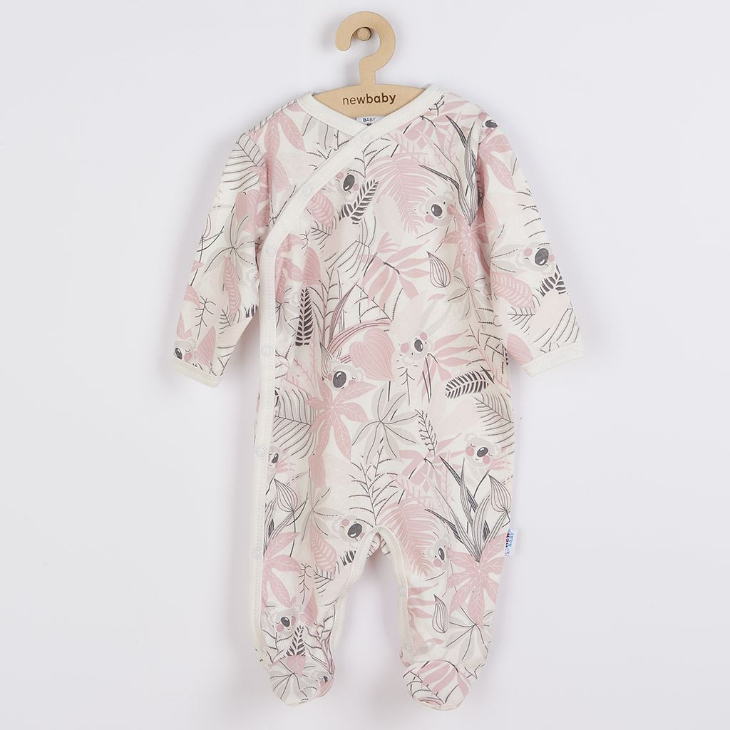 E-shop Dojčenský bavlnený overal s bočným zapínaním New Baby Lovely ružový, 74 (6-9m) - 49712