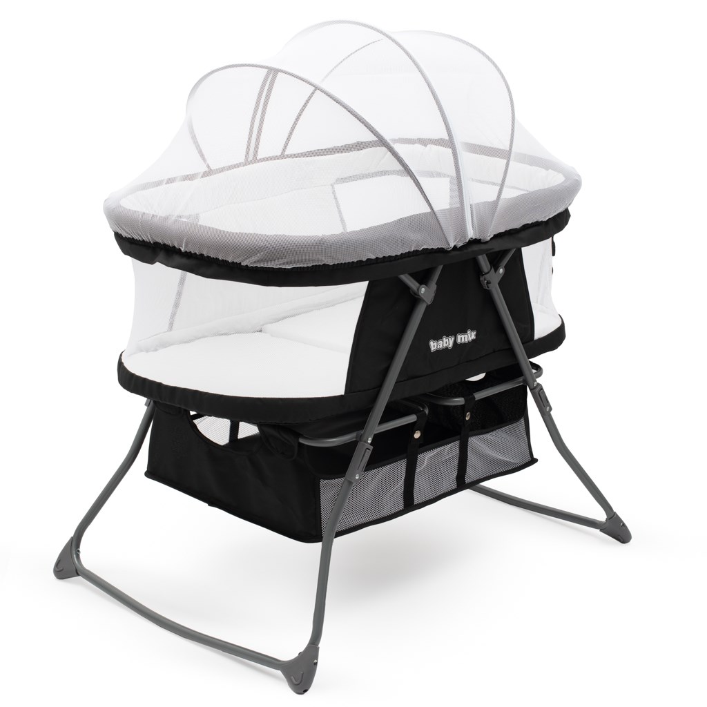 E-shop Skladacia postieľka-kolíska DreamyNest Baby Mix čierna - 56137