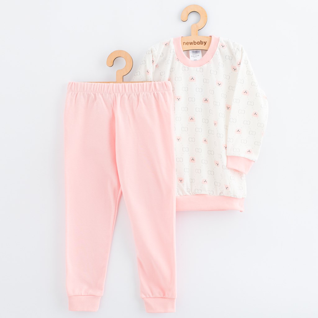E-shop Detské bavlnené pyžamko New Baby pink bear, 128/134 - 56711