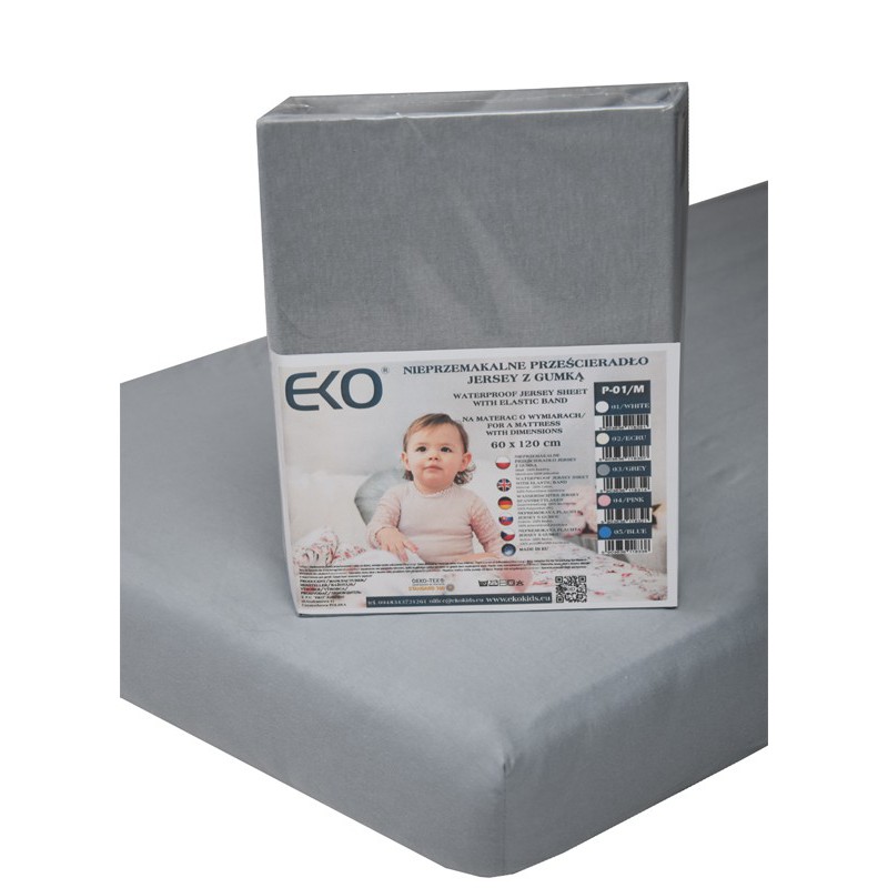E-shop EKO Nepremokavá plachta M Jersey s gumou GREY