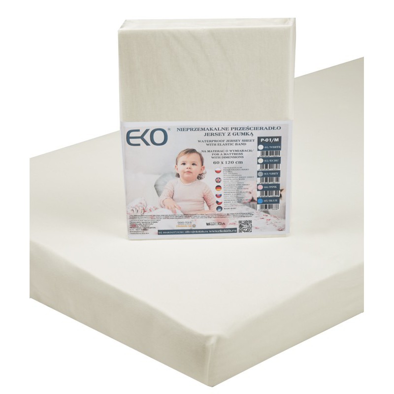 E-shop EKO Nepremokavá plachta M Jersey s gumou ECRU