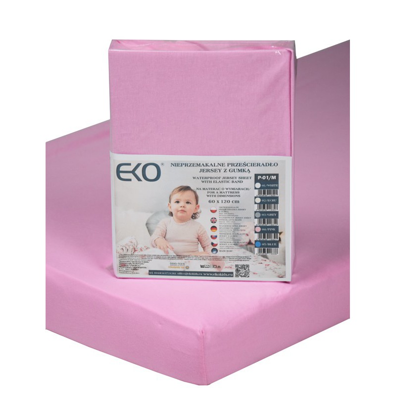 E-shop EKO Nepremokavá plachta M Jersey s gumou PINK