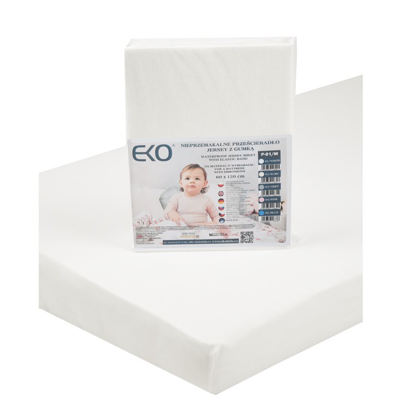 E-shop EKO Nepremokavá plachta M Jersey s gumou WHITE
