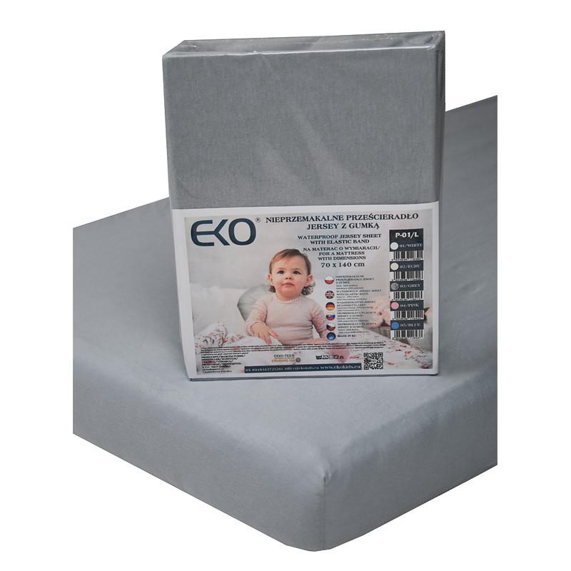 E-shop EKO Nepremokavá plachta L Jersey s gumou GREY